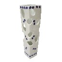 FLORERO CUADRADO MEDIANO TOPOS AZUL