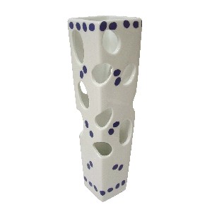 FLORERO CUADRADO MEDIANO TOPOS AZUL