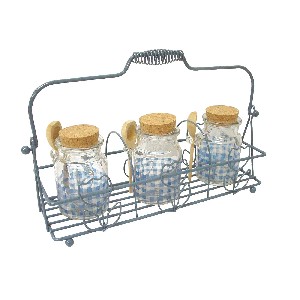 SOPORTE AZUL 3 BOTES VICHY AZUL