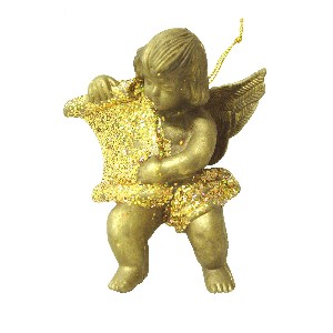 ANGEL RESINA NAVIDAD PEQUEÑO DORADO