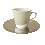 TAZA Y PLATO ACERO 70ML PORCELANA BLANCO