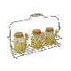 SOPORTE CROMADO 3 BOTES FLOR VICHY AMARILLO