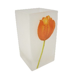 FLORERO CRISTAL MEDIANO TULIPAN ROJO