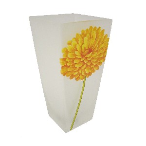 FLORERO CONICO GRANDE DALIA AMARILLA