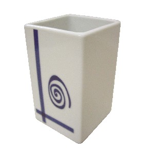 VASO BAÑO MING ESPIRAL RAYAS AZUL
