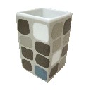 VASO BAÑO MING CUADROS GRIS