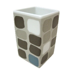 VASO BAÑO MING CUADROS GRIS