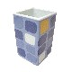 VASO BAÑO MING CUADROS AZUL