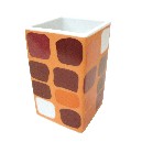 VASO BAÑO MING CUADROS NARANJA