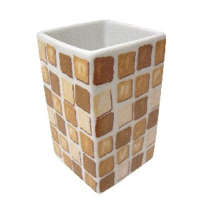 VASO BAÑO MING MOSAICO MARRON