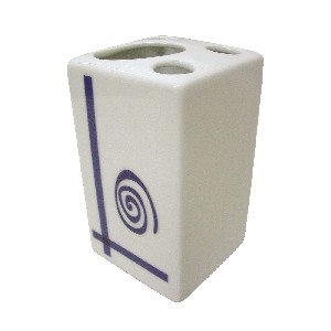 VASO CEPILLOS MING RAYAS ESPIRAL AZUL