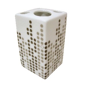 VASO CEPILLOS MING POMPAS GRISES