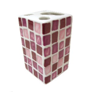 VASO CEPILLOS MING MOSAICO MALVA