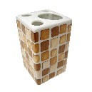 VASO CEPILLOS MING MOSAICO MARRON