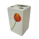 VASO CEPILLOS MING TULIPAN ROJO