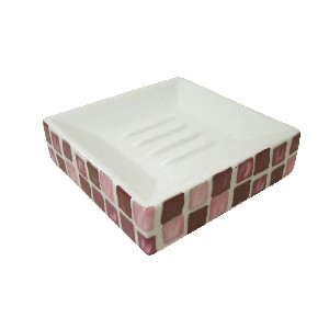 JABONERA MING PORCELANA MOSAICO MALVA