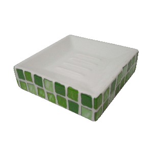 JABONERA MING PORCELANA MOSAICO VERDE