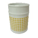 VASO BAÑO REDONDO VICHY AMARILLO