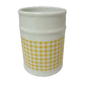 VASO BAÑO REDONDO VICHY AMARILLO