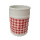 VASO BAÑO REDONDO VICHY ROJO