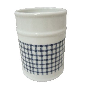 VASO BAÑO REDONDO VICHY AZUL