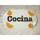 PLACA OVALADA COCINA NARANJAS