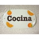 PLACA OVALADA COCINA NARANJAS