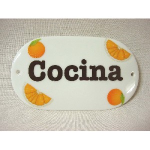 PLACA OVALADA COCINA NARANJAS