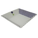 PLATO HONDO CUADRAD RAYAS TULIPAN AZUL