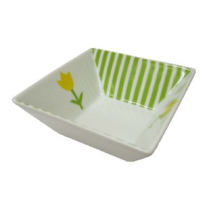 BOWL CUADRADO RAYAS TULIPAN VERDE