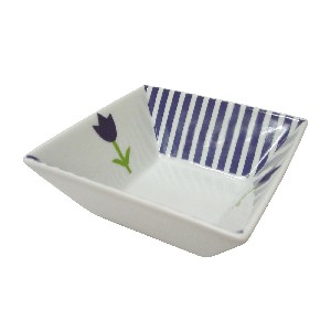 BOWL CUADRADO RAYAS TULIPAN AZUL