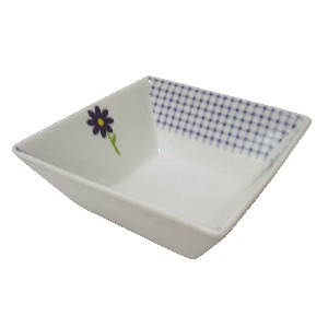 BOWL CUADRADO VICHY MARGARITA AZUL