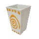 VASO BAÑO PLIEGUE ESPIRAL TOPOS NARANJA