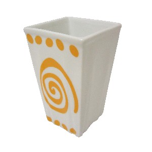 VASO BAÑO PLIEGUE ESPIRAL TOPOS NARANJA