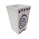 VASO BAÑO PLIEGUE ESPIRAL TOPOS AZUL