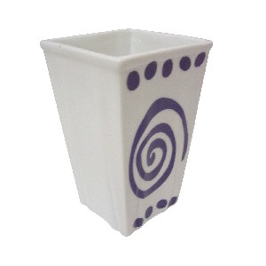 VASO BAÑO PLIEGUE ESPIRAL TOPOS AZUL
