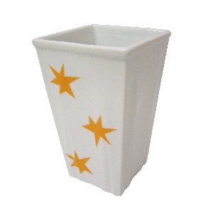 VASO BAÑO PLIEGUE ESTRELLAS NARANJA