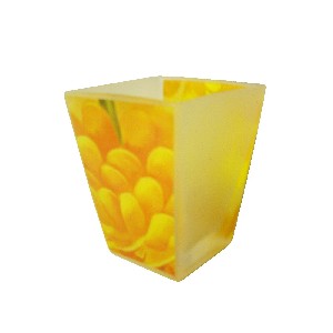 FLORERO CONICO PEQUEÑO DALIA AMARILLA
