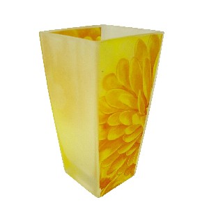FLORERO CONICO SUPERGRANDE DALIA AMARILLA