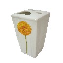 VASO CEPILLOS PLIEGUE DALIA AMARILLA