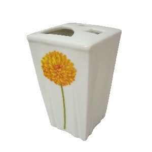 VASO CEPILLOS PLIEGUE DALIA AMARILLA