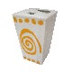 VASO CEPILLOS PLIEGUE ESPIRAL TOPOS NARANJA