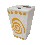 VASO CEPILLOS PLIEGUE ESPIRAL TOPOS NARANJA