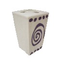 VASO CEPILLOS PLIEGUE ESPIRAL TOPOS AZUL