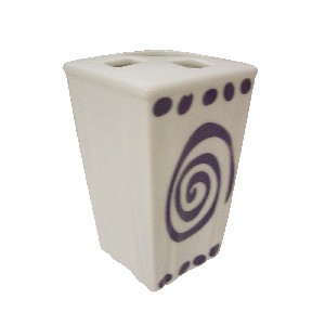 VASO CEPILLO PLIEGUE ESPIRAL TOPOS AZUL