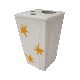 VASO CEPILLOS PLIEGUE ESTRELLAS NARANJA