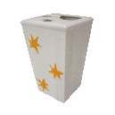 VASO CEPILLOS PLIEGUE ESTRELLAS NARANJA