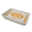 JABONERA PLIEGUE ESPIRAL TOPOS NARANJA