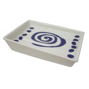 JABONERA PLIEGUE ESPIRAL TOPOS AZUL