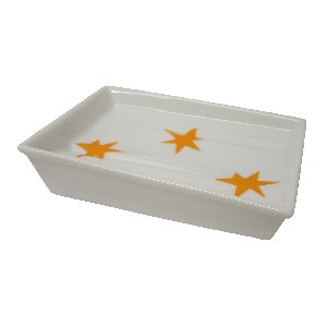 JABONERA BAÑO PLIEGUE ESTRELLAS NARANJA
